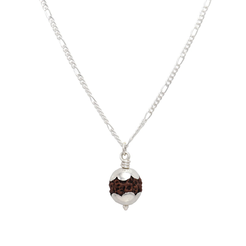 Silver Chain with Rudraksha Pendent Silver Chain with Rudraksha Pendent