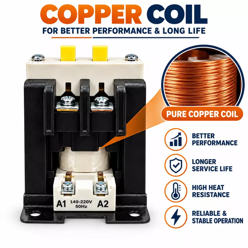 Avon 16A 2 Pole Contactor with 140-220V AC Copper Coil 50Hz