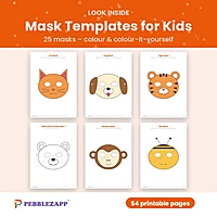 Printable Mask Templates for Kids – 25 Masks – 54 Pages