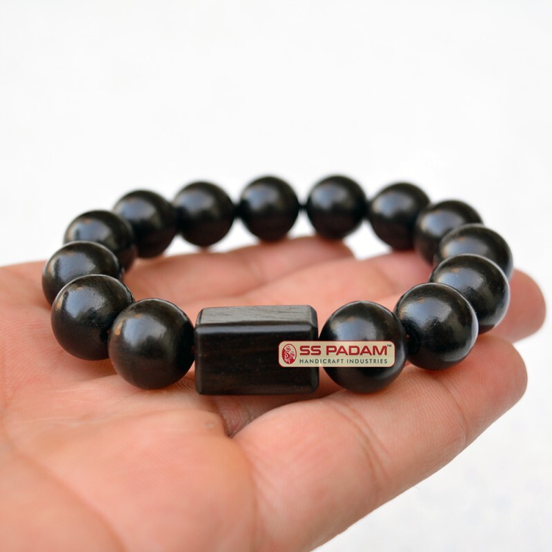 14MM Black Ebony Wood Karungali Designer Bracelet 100% Original