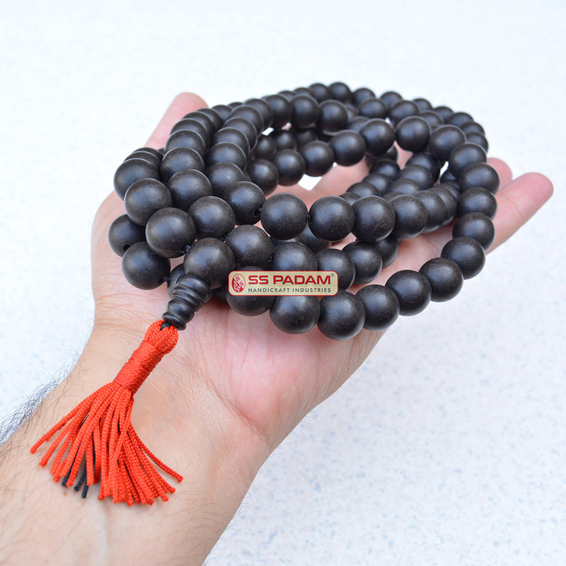14MM Black Ebony Wood Karungali Very Big Size Mala 100% Original