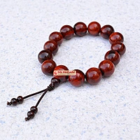14mm Red Sandalwood (Lal Chandan) Chinese Design Bracelet