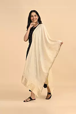 Women Woven Design Jacquard Shawl-SS