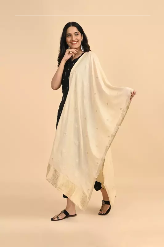 Women Woven Design Jacquard Shawl-SS