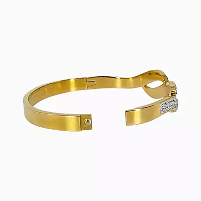 Elegant Intertwined Rhinestone Bangle Bracelet