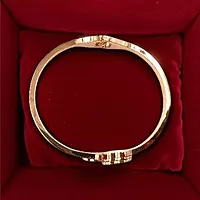 Dainty Heart Bangle Bracelet with Black Enamel