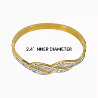 Elegant Intertwined Rhinestone Bangle Bracelet