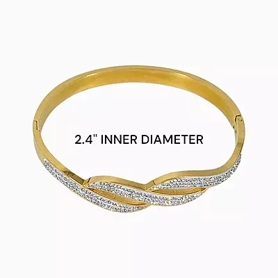 Elegant Intertwined Rhinestone Bangle Bracelet