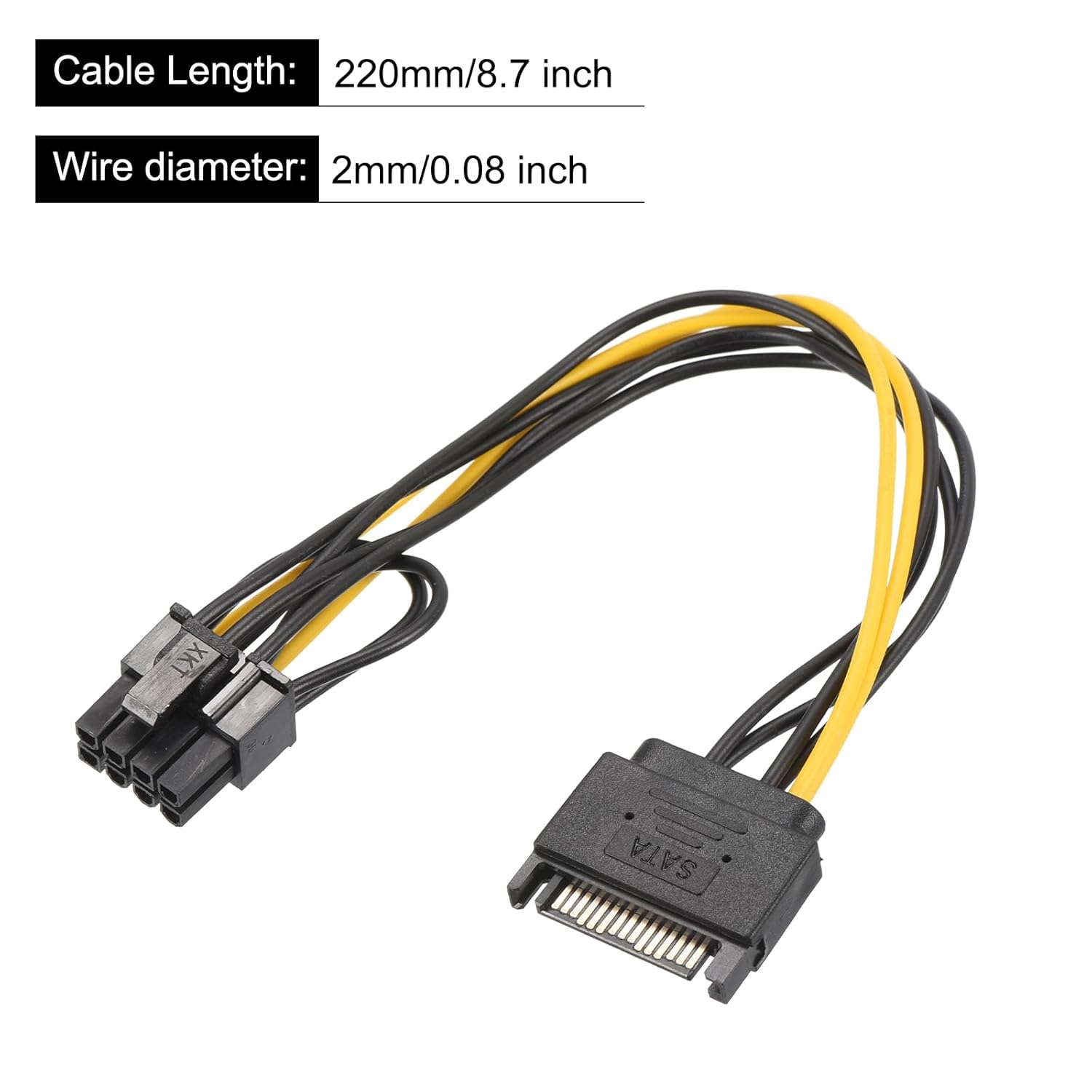 PCI Express 15 Pin to 8-Pin(6+2) Male Connector For Graphics Video Card Power Cable Connector PCI Express 15 Pin to 8-Pin(6+2) Male Connector For Graphics Video Card Power Cable Connector