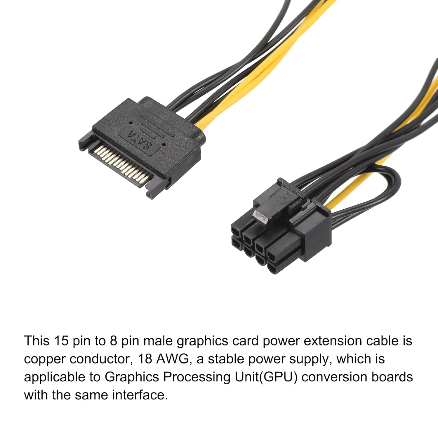 PCI Express 15 Pin to 8-Pin(6+2) Male Connector For Graphics Video Card Power Cable Connector PCI Express 15 Pin to 8-Pin(6+2) Male Connector For Graphics Video Card Power Cable Connector