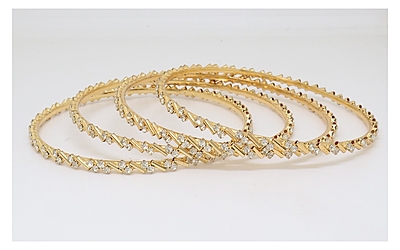 Gold Plated Bangles stone For Women & girls Set Of 1(2024007)