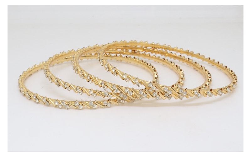 Gold Plated Bangles stone For Women & girls Set Of 1(2024007)