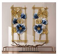 DAD Framed Ginkgo Leaf Metal Wall Art - Size (15x2x16 Inches) Set of 2