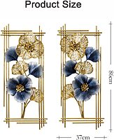 DAD Framed Ginkgo Leaf Metal Wall Art - Size (15x2x16 Inches) Set of 2