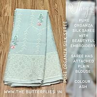 PURE ORGANZA SILK SAREE KCVSORZ22346