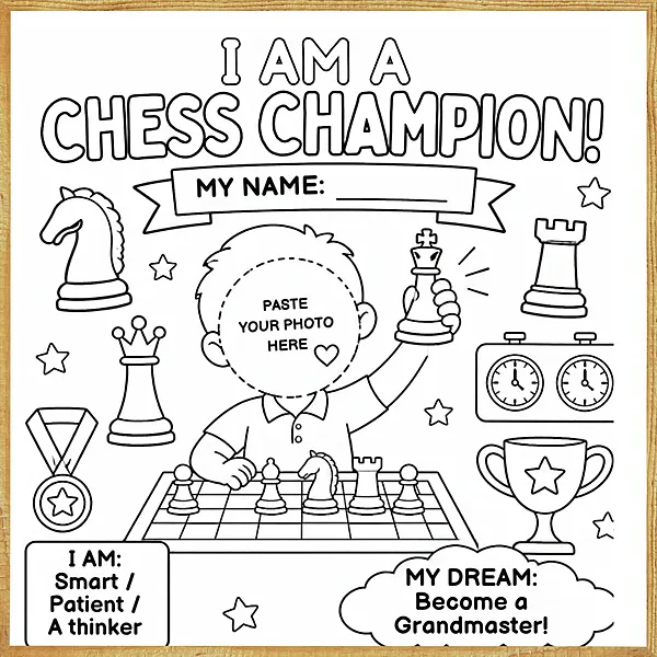 I Am a Chess Champion – Colour & Frame Kit