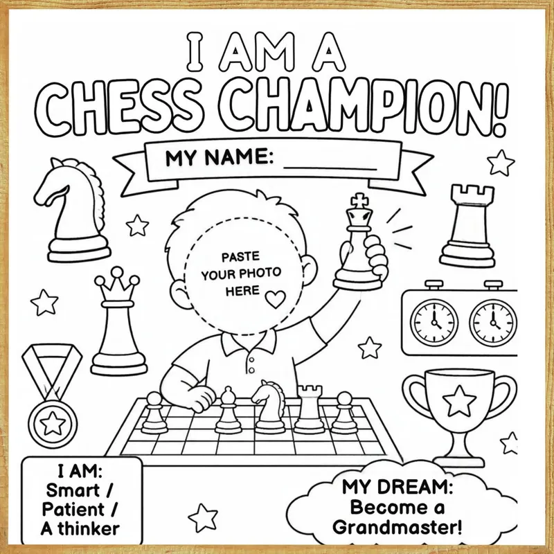 I Am a Chess Champion – Colour & Frame Kit