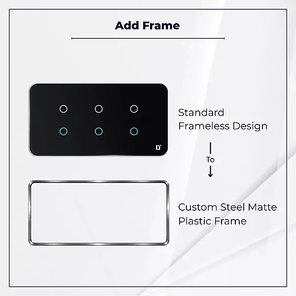 D2Touch Steel Matte Plastic Frame For 2M/4M/6M/8M Panel Frame for Acrylic Glossy, Matte & Glass Panels, Add As Accessories Per Panel