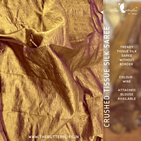 CRUSHED TISSUE SILK SAREE  USTSTES23510