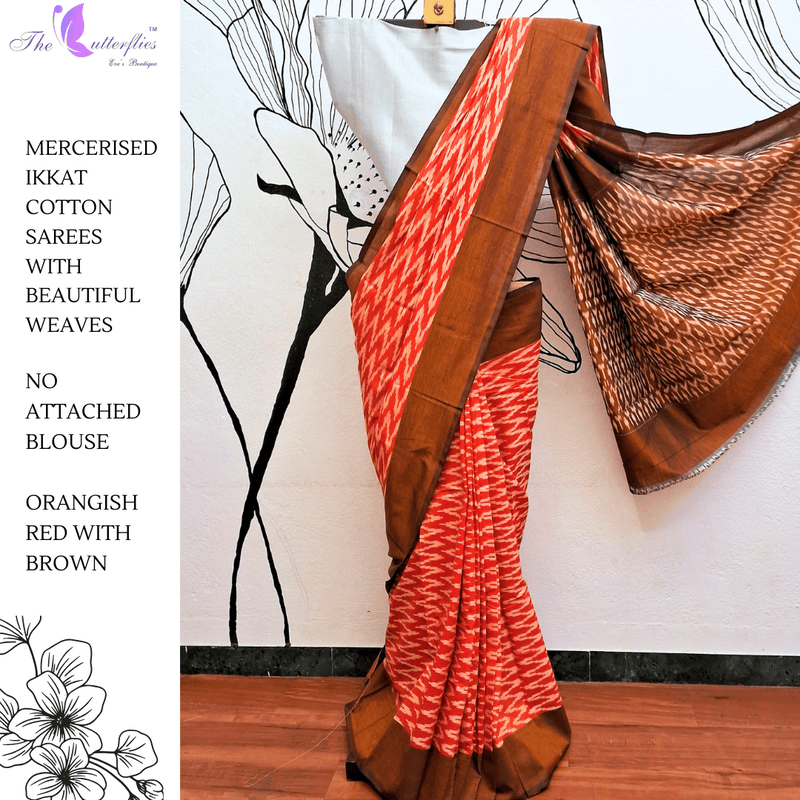 IKKAT  MERCERISED  COTTON SAREE   BGHSDIC23322
