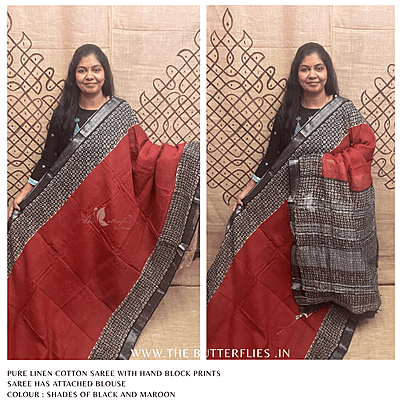 LINEN COTTON SAREE ssgSLIN24650