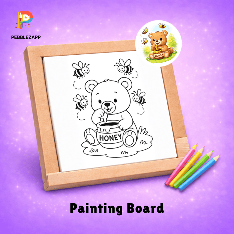 Teddy Bear with Honey Coloring