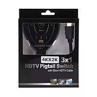 4K Ultra HD HDMI 3×1 Switch – Pigtail Design with 50cm HDMI Cables