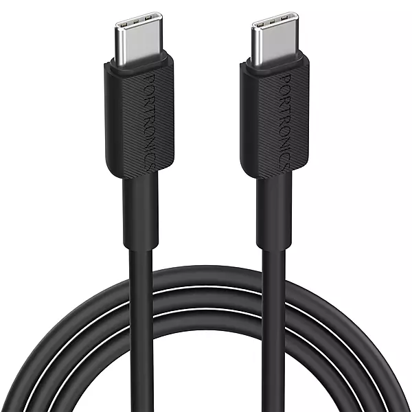 Portronics Link C Square – 60W Type-C Cable, 1M Black. Fast charging and data transfer, durable design, compatible with various devices, perfect for home and office use. Reliable and stylish.