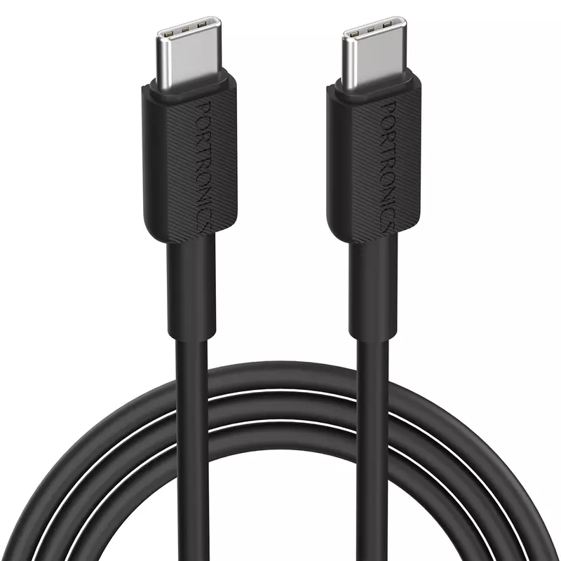 Portronics Link C Square – 60W Type-C Cable, 1M Black. Fast charging and data transfer, durable design, compatible with various devices, perfect for home and office use. Reliable and stylish.