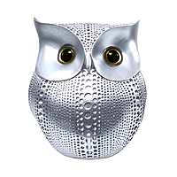 Eelika Silver Classic Owl Showpiece for Home Decor – 15 cm – Resin