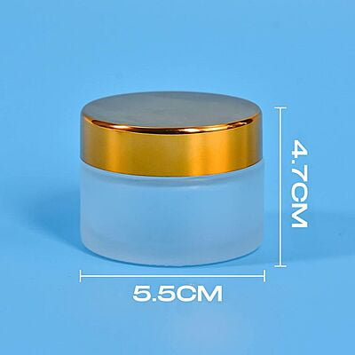 50ml Frosted NEW Glass Jar + GOLD Cap + White Seal 50ml Frosted NEW Glass Jar + GOLD Cap + White Seal