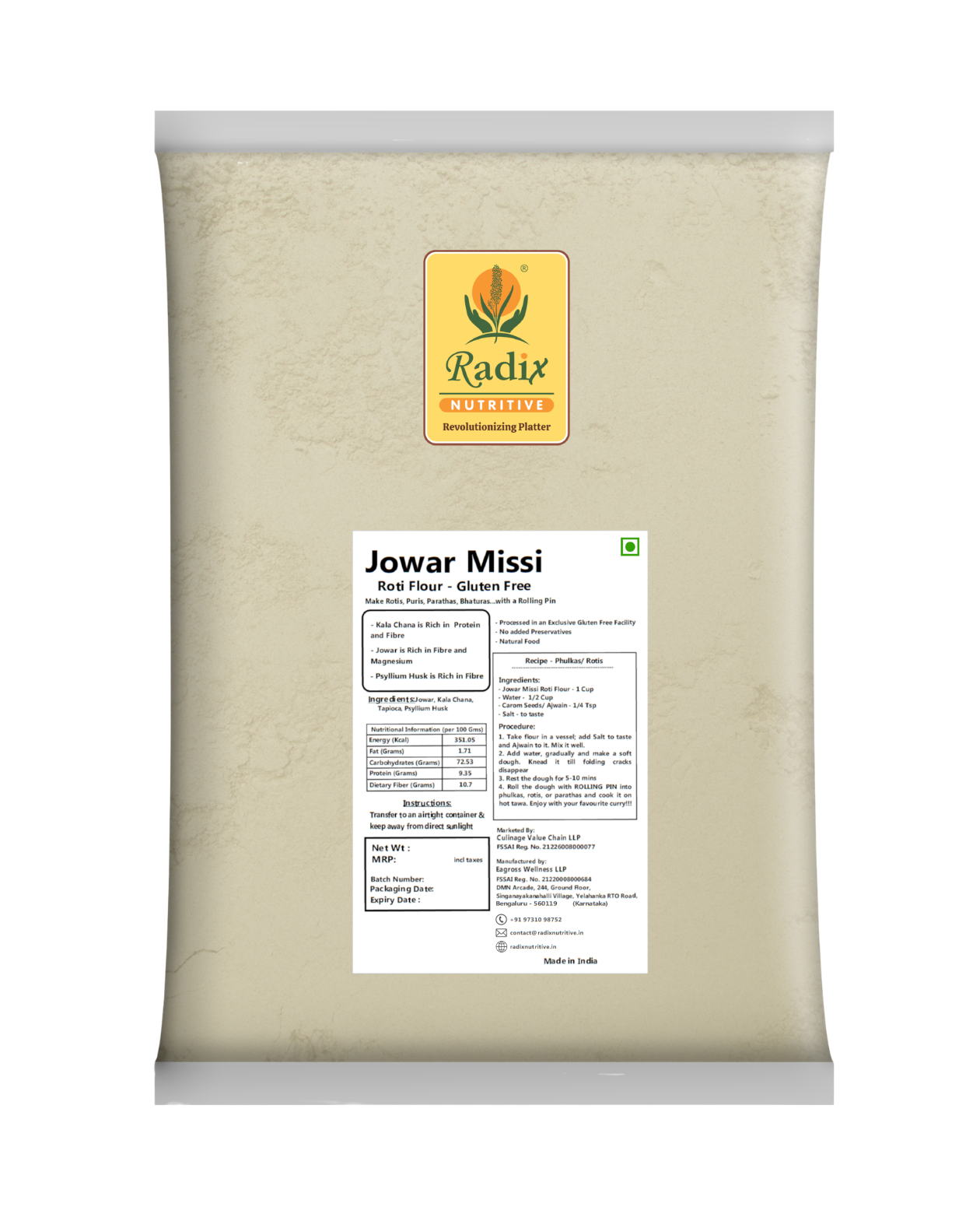 Jowar Missi Roti Flour | Gluten Free