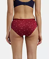 Jockey High Coverage Super Combed Cotton Hipster With Ultrasoft Exposed Waistband and StayFresh Treatment - Dark Prints (Pack of 3) - 1523