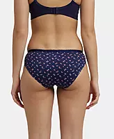 Jockey Medium Coverage Super Combed Cotton Bikini With Exposed Waistband and StayFresh Treatment - Dark Prints (Pack of 3) - 1525