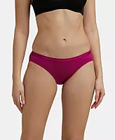 Jockey Medium Coverage Super Combed Cotton Bikini With Exposed Waistband and StayFresh Treatment - Dark Assorted (Pack of 3) - 1525