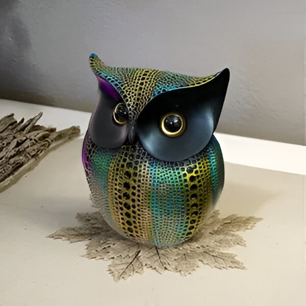 Eelika Multicolor Classic Owl Showpiece for Home Decor – 6 Inch - Resin