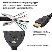 4K Ultra HD HDMI 3×1 Switch – Pigtail Design with 50cm HDMI Cables