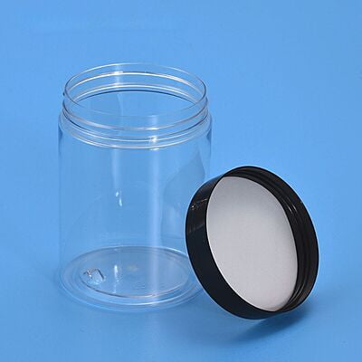 300 ml Round PET Jar + Plastic Black High Neck Cap 300 ml Round PET Jar + Plastic Black High Neck Cap