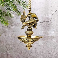 Brass Super Fine Hanging Bird Lamp 6 inch - 27 inch Height | Decorative Brass Bird Lamp for Home Decor