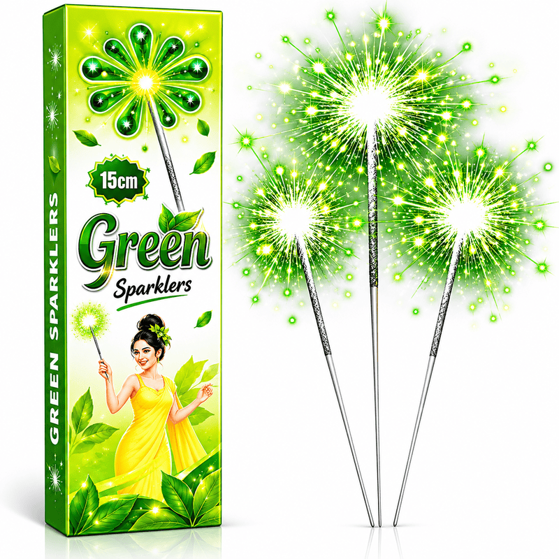 15CM - Green Sparklers