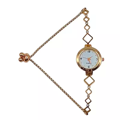 Elegant Rose Gold Square Bracelet Watch for Women - Analog Quartz