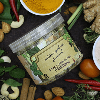 Gourmet Creamy Onion Makhana 50 Grams Gourmet Creamy Onion Makhana 50 Grams