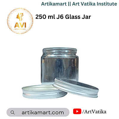 250 ml J6 Glass Jar + SILVER Aluminium Cap 250 ml J6 Glass Jar + SILVER Aluminium Cap