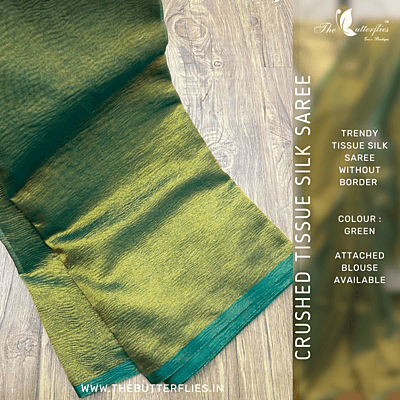 CRUSHED TISSUE SILK SAREE  USTSTES23516