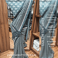 LINEN COTTON PRINTED SAREE  AGISLIN22233