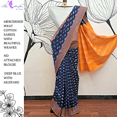 IKKAT  MERCERISED  COTTON SAREE   BGHSDIC23315