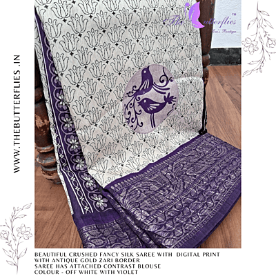 FANCY CRUSHED SILK SAREE RJASFSC24104