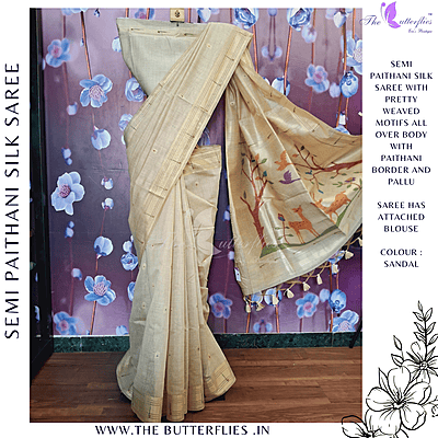 SEMI PAITHANI SILK SAREE MHTSSIL24340