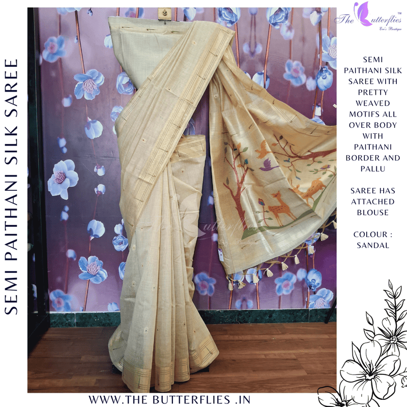 SEMI PAITHANI SILK SAREE MHTSSIL24340 SEMI PAITHANI SILK SAREE MHTSSIL24340