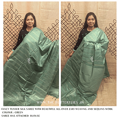 FANCY TUSSER SILK SAREE SFHSTUS24628